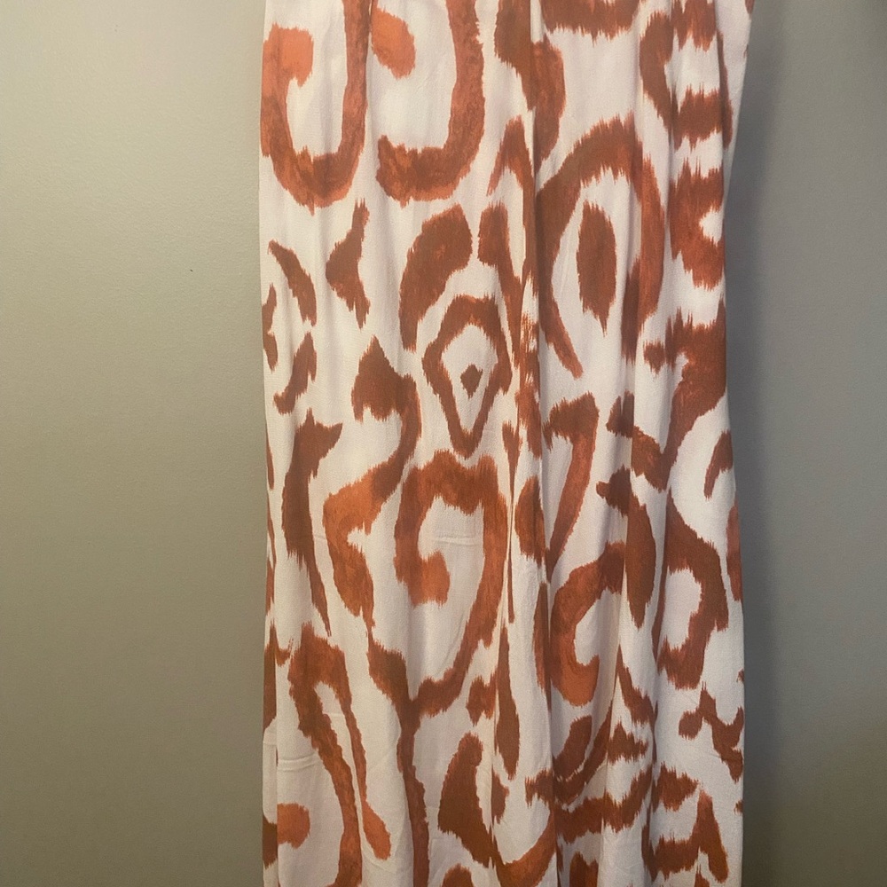 H&M Orange Pleated Maxi Skirt Resort Wear